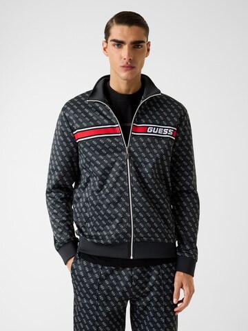 Giacca di felpa sportiva di GUESS in nero: frontale