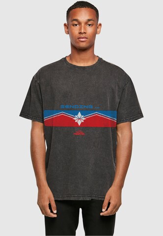 ABSOLUTE CULT Shirt 'Captain Marvel - Sending' in Zwart: voorkant