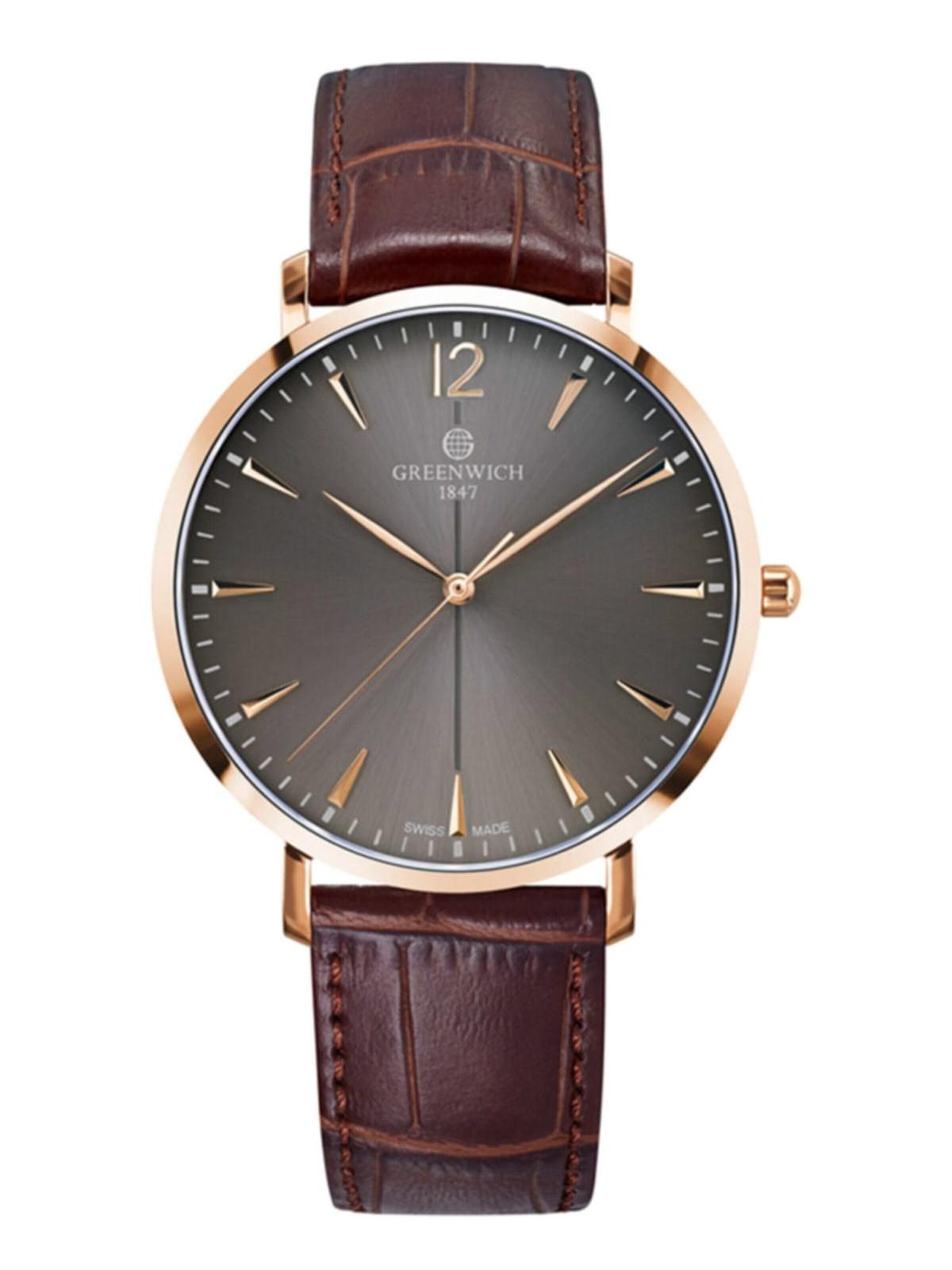 Orologio analogico 'Greenwich Analog Men Watch GWQS093143' di Greenwich in marrone: frontale