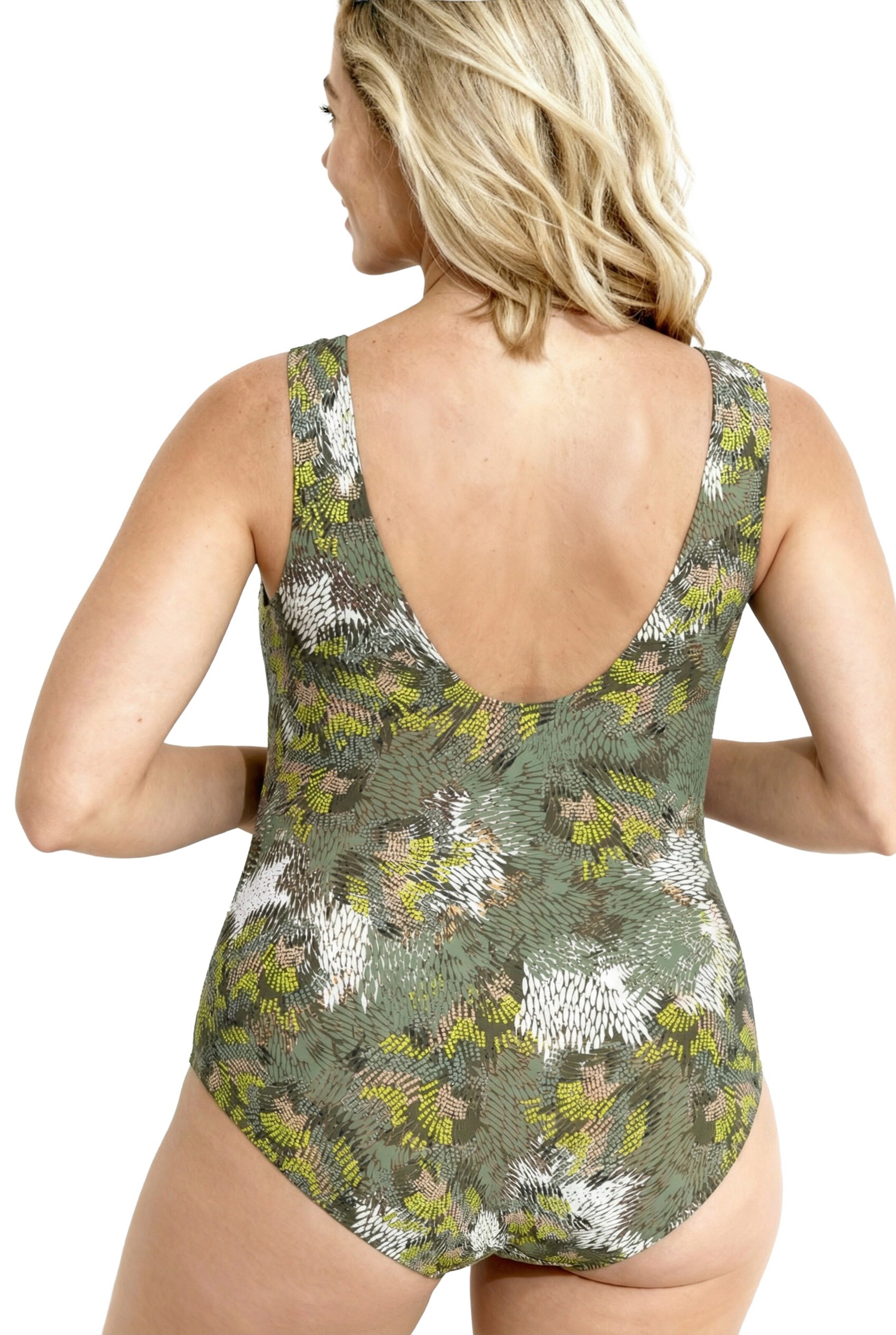 Ulla Popken Badeanzug in Grün