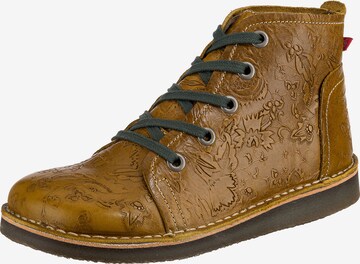 Grünbein Lace-Up Ankle Boots 'Tessa' in Brown: front