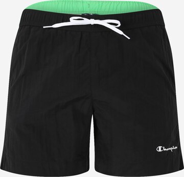 Champion Authentic Athletic Apparel Regular Badeshorts in Schwarz: predná strana