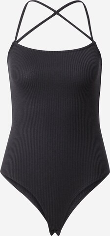 GLAMOROUS Shirt Bodysuit in Black: front