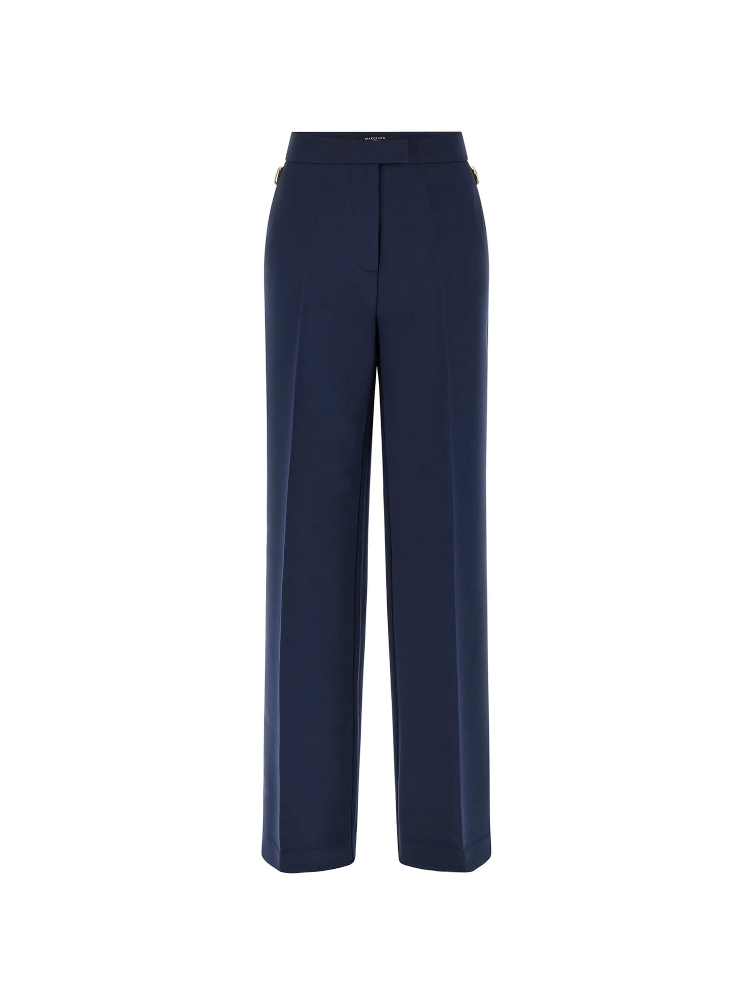 MARCIANO LOS ANGELES Wide leg Pleated Pants in Blue: front