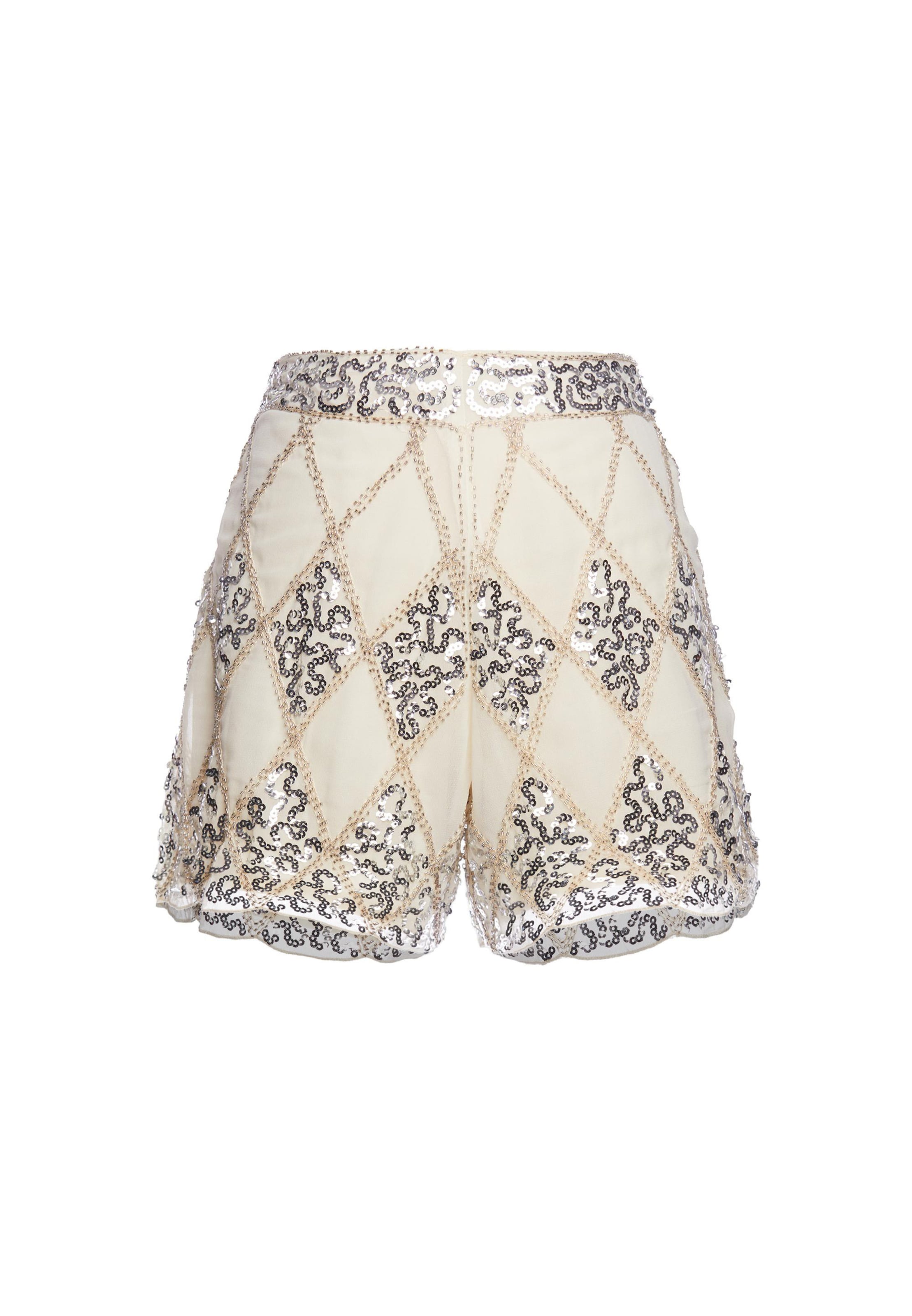 faina Slimfit Broek in Beige: voorkant