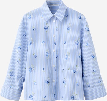 MANGO Pusero 'Florix' värissä sininen: etupuoli