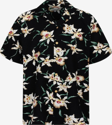 Coupe regular Chemise 'Tom Selleck Star Orchid' Paradise Found en noir : devant