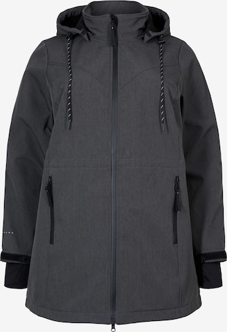 Zizzi Between-season jacket 'MAURA' in Grey: front