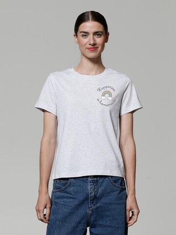 Watapparel Shirt 'Happiness is homemade' in Grey: front