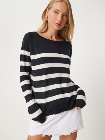 Happiness İstanbul Pullover in Blau: Vorderseite