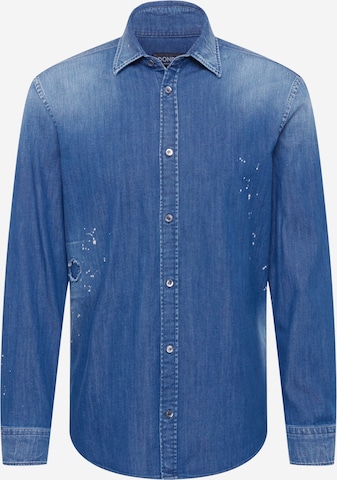 Dondup Button Up Shirt in Blue: front