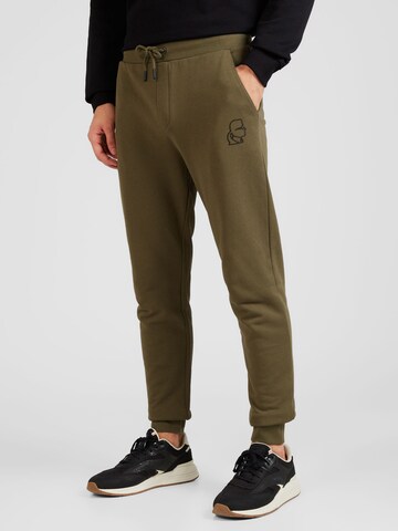 Tapered Pantaloni de la Karl Lagerfeld pe verde: față