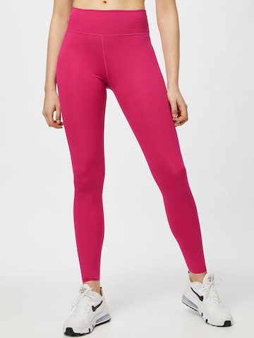 NIKE Skinny Sportovní kalhoty 'One Luxe' – pink: přední strana