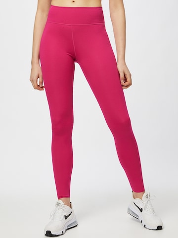 NIKE Skinny Sports trousers 'One Luxe' in Pink: front
