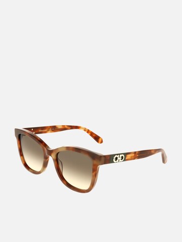 FERRAGAMO - Gafas de sol en marrón: frente