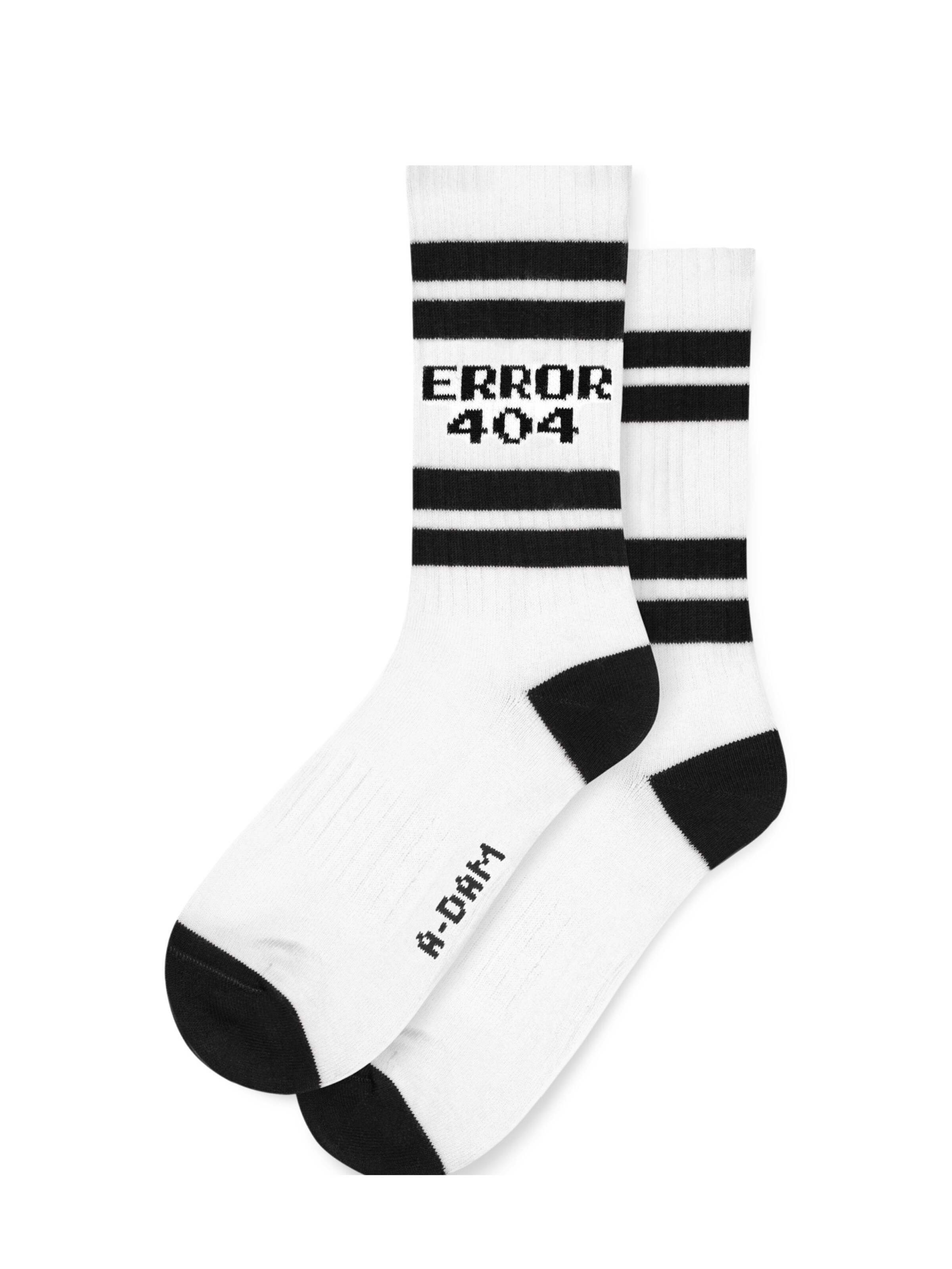 A-dam Socken 'ERROR ' in schwarz / weiß, Produktansicht