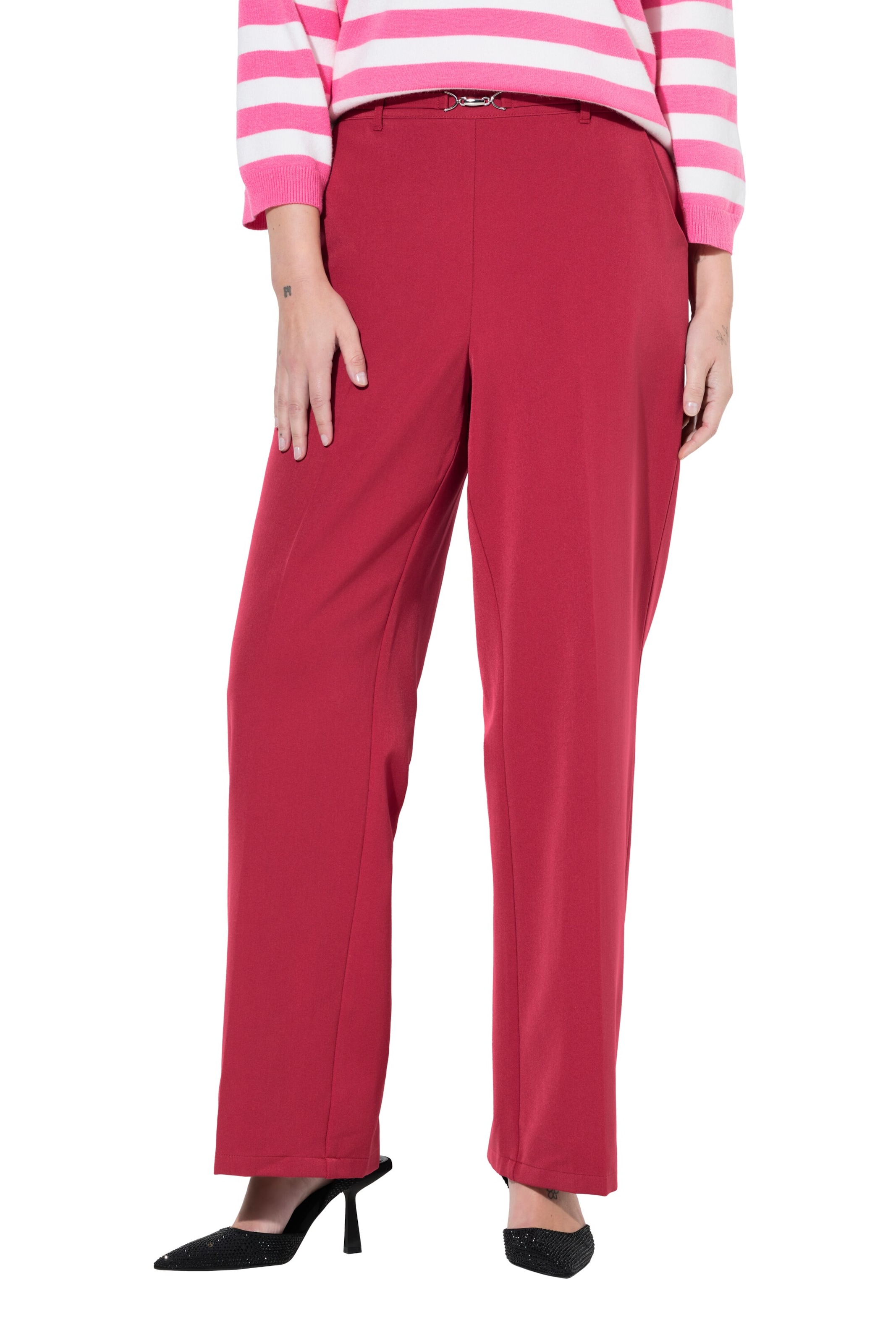 MIAMODA Regular Trousers in Red: front