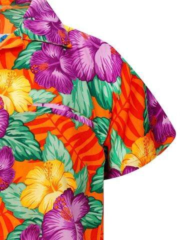 King Kameha Shirt 'Wild Flowers' in Orange