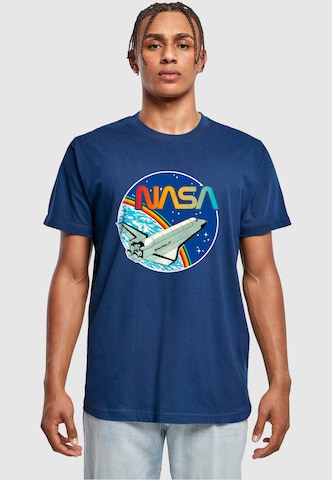 Merchcode T-Shirt 'Nasa - Rainbow' in Blau: predná strana