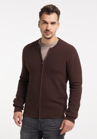 RAIDO Knit Cardigan in Brown: front