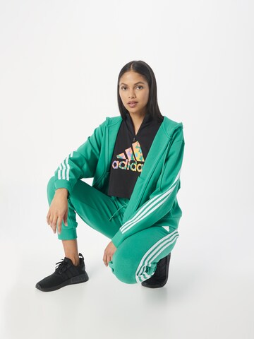 ADIDAS SPORTSWEAR Ozke Športne hlače 'Future Icons 3-Stripes ' | zelena barva