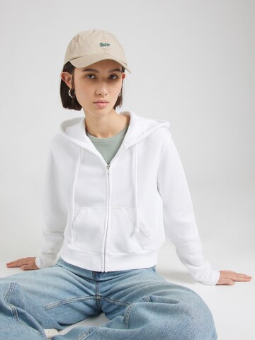 HOLLISTER - Sudadera con cremallera en blanco: frente