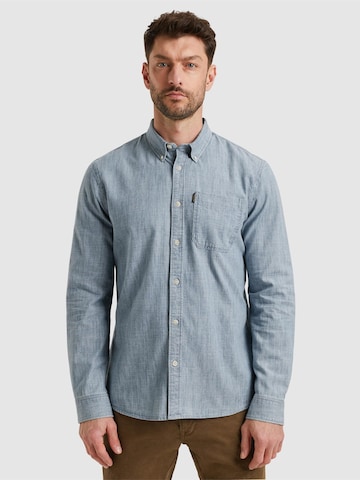 PME Legend Regular fit Button Up Shirt 'Shirt with denim look' in Blue: front