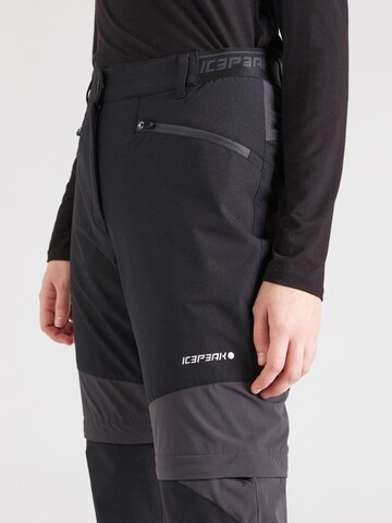 ICEPEAK Regular Outdoor trousers 'BRADLEY' in Black