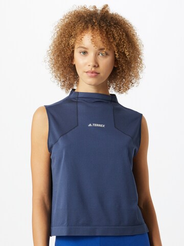 ADIDAS TERREX Sports top in Blue: front