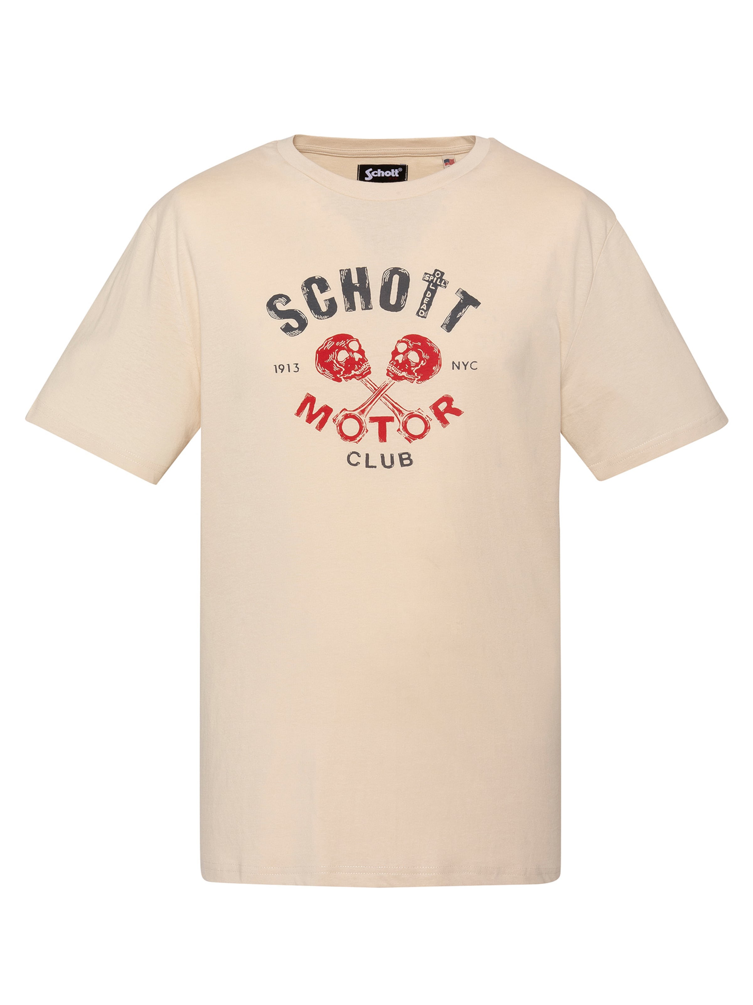 Schott NYC Shirt in Beige: front
