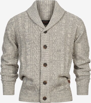 INDICODE JEANS Knit cardigan ' Ilterly ' in Grey: front