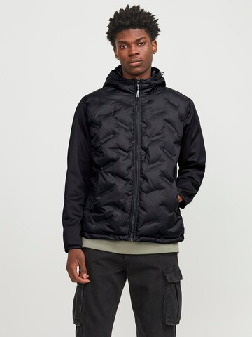 Veste mi-saison 'Hybrid' JACK & JONES en noir : devant