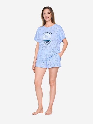 JOOP! Jeans Slaapshirt ' Allover Lace ' in Blauw