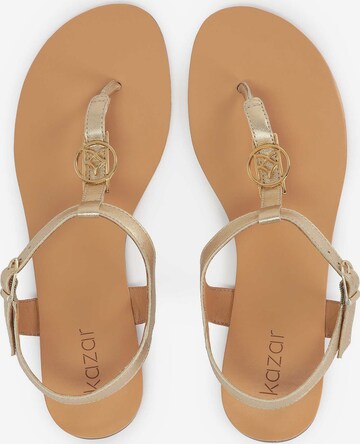 Kazar T-Bar Sandals in Gold