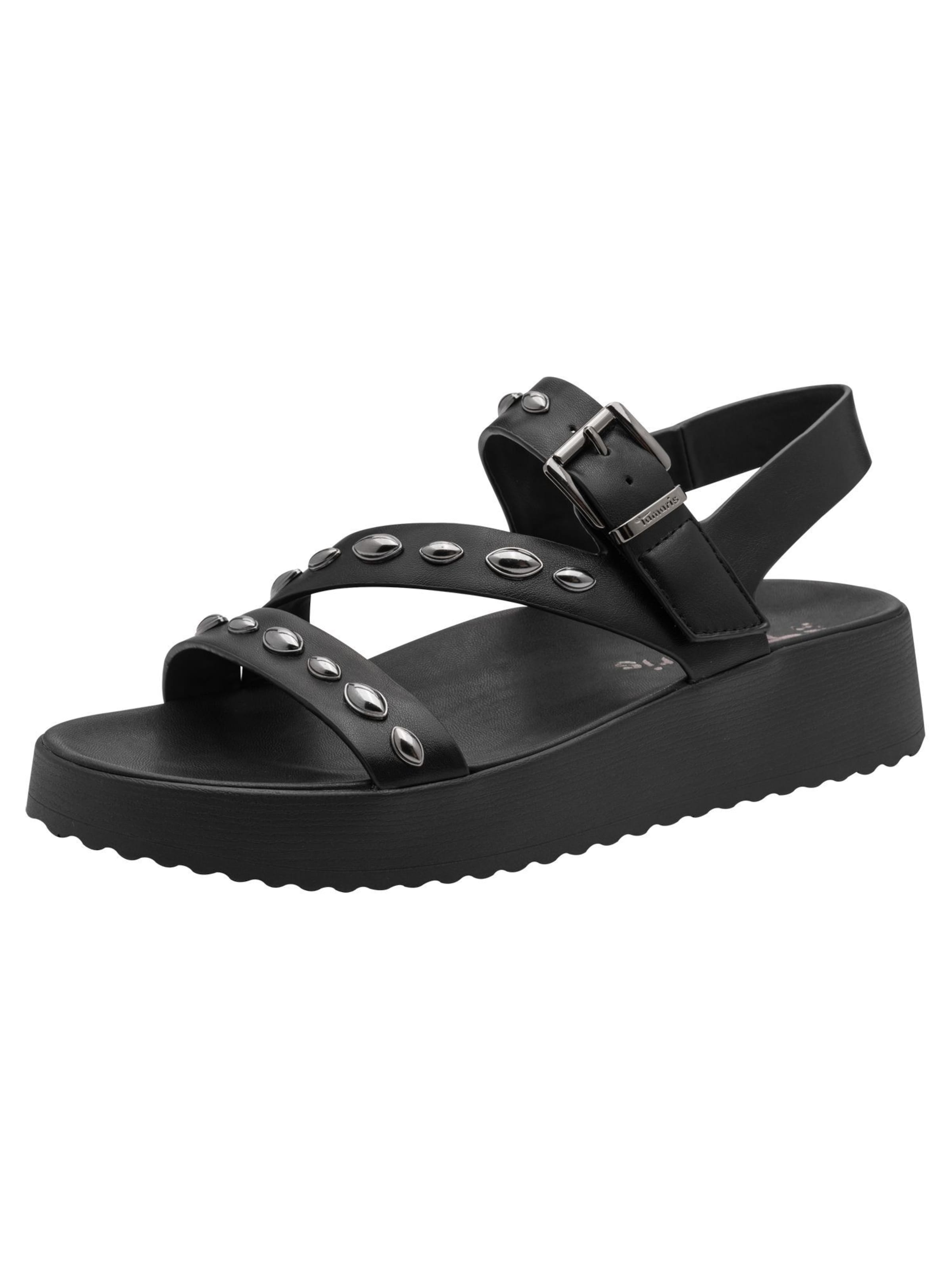 Tamaris Sandaal in Zwart: voorkant