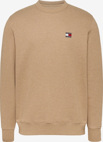 Tommy Jeans - Sudadera 'TJM REG BADGE CREW EXT' en marrón: frente
