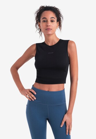 ICEBREAKER Bralette Sports bra 'ZoneKnit Energy Wind' in Black: front