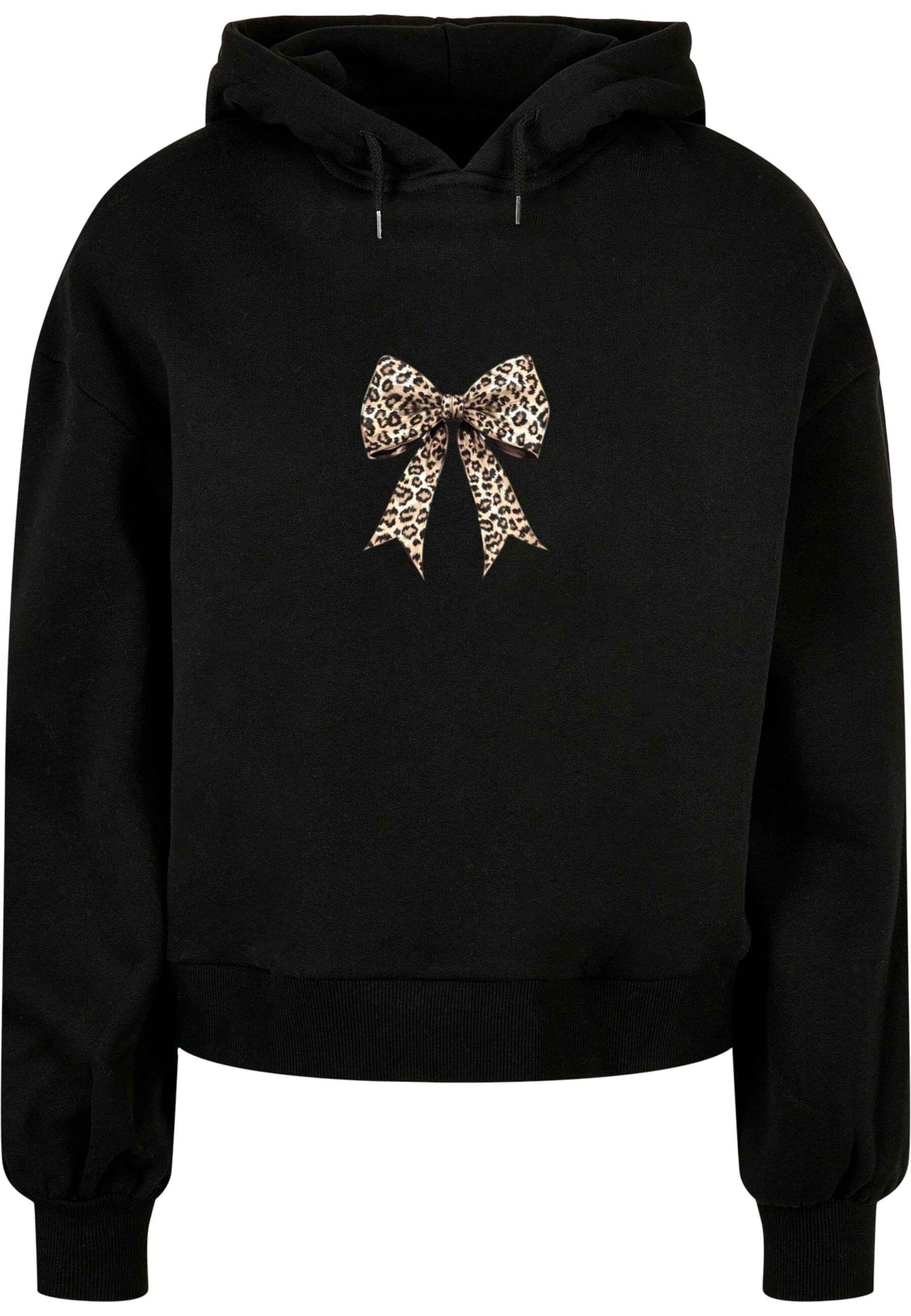 Merchcode Sweatshirt 'Ribbon' in Zwart: voorkant