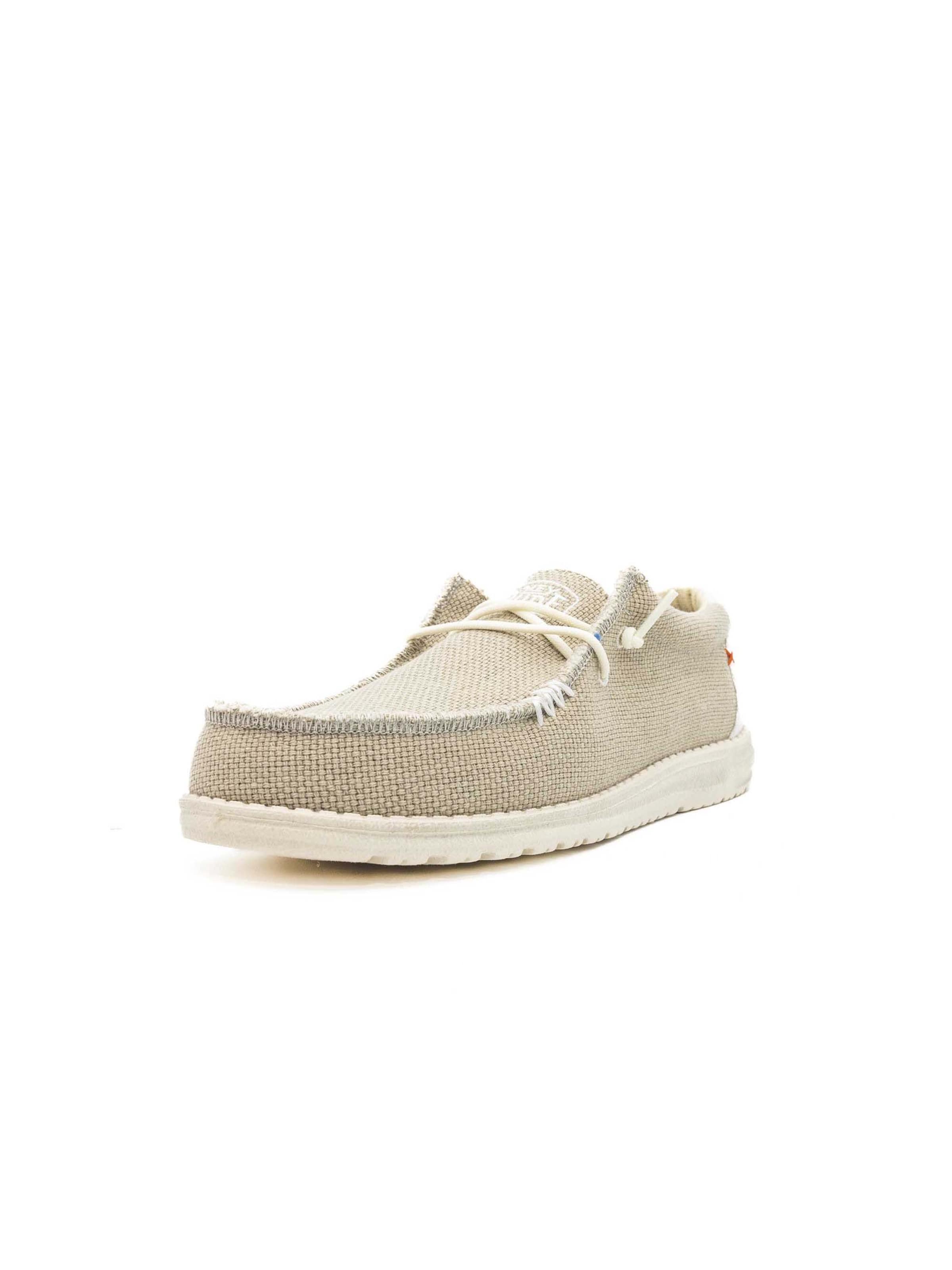 HEYDUDE Heren Wally Canvas - Casual instappers - Mocassin-stijl - Lichtgrijs, 44 EU