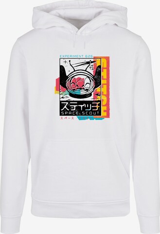 ABSOLUTE CULT Sweatshirt 'Lilo and Stitch - Space Scout Japanese' in Wit: voorkant