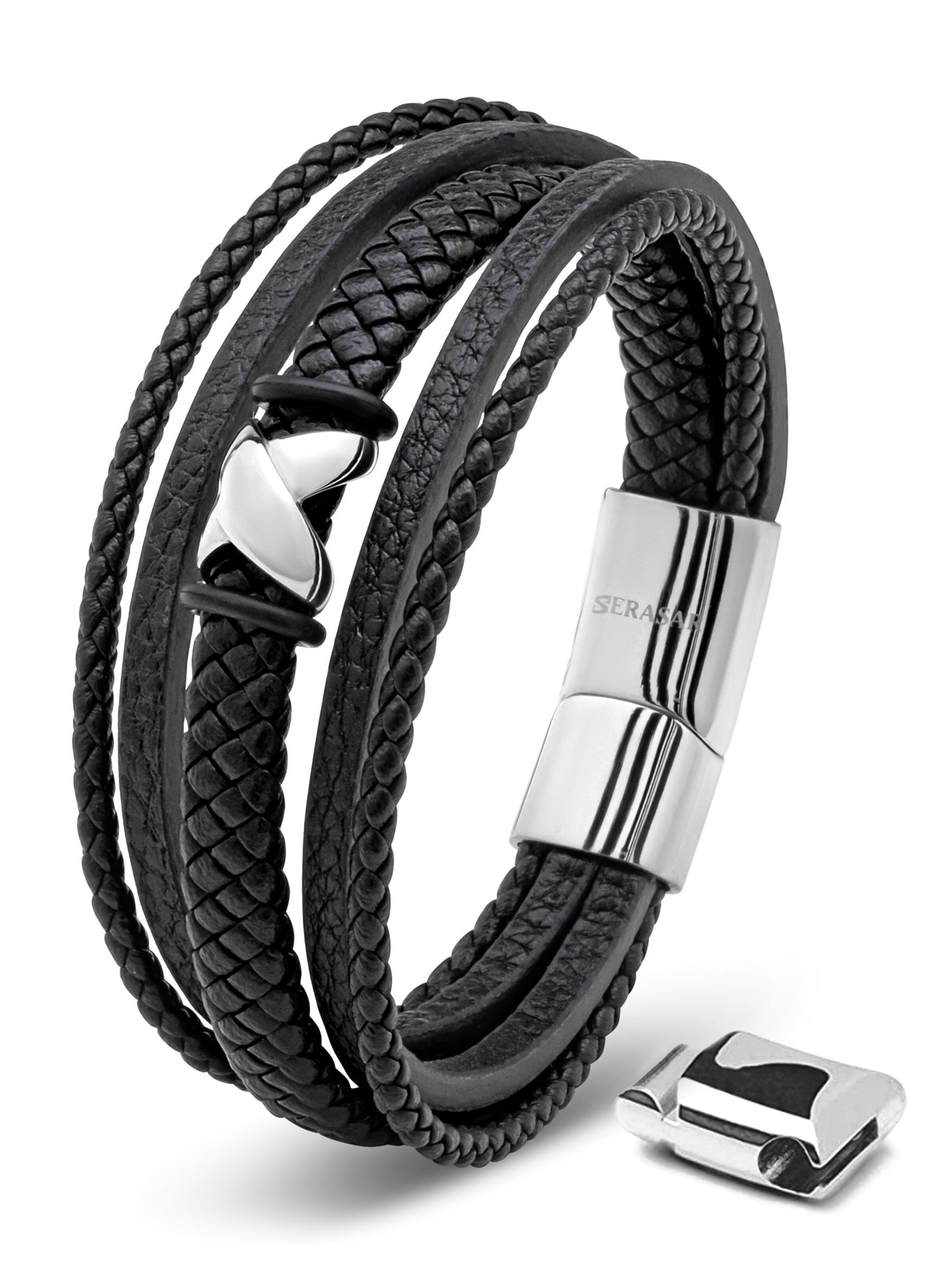 SERASAR Bracelet 'Flake' in Silver: front