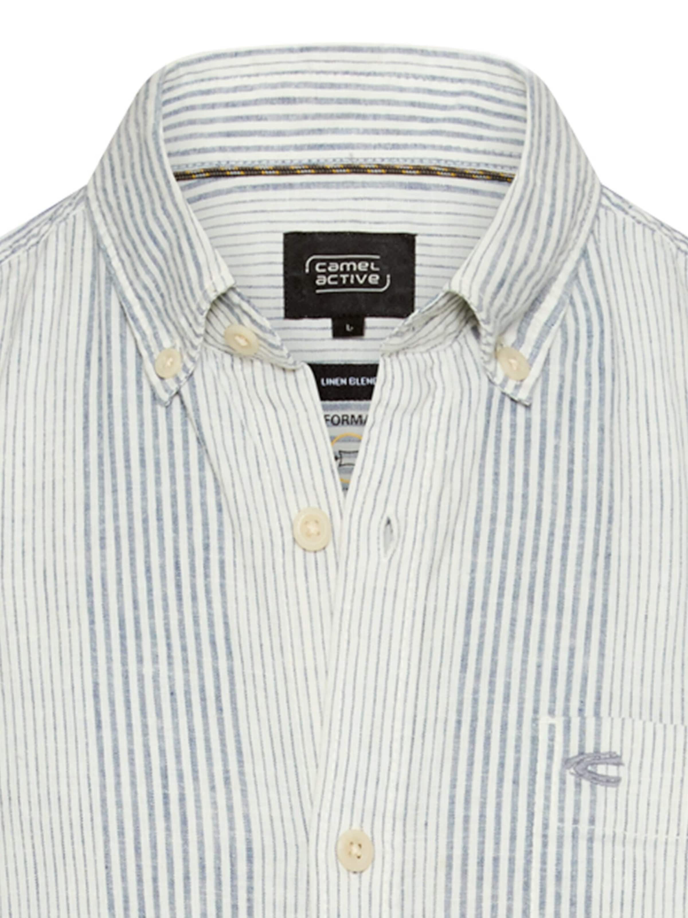 CAMEL ACTIVE Regular Fit Kurzarmhemd aus Leinenmix in Weiß