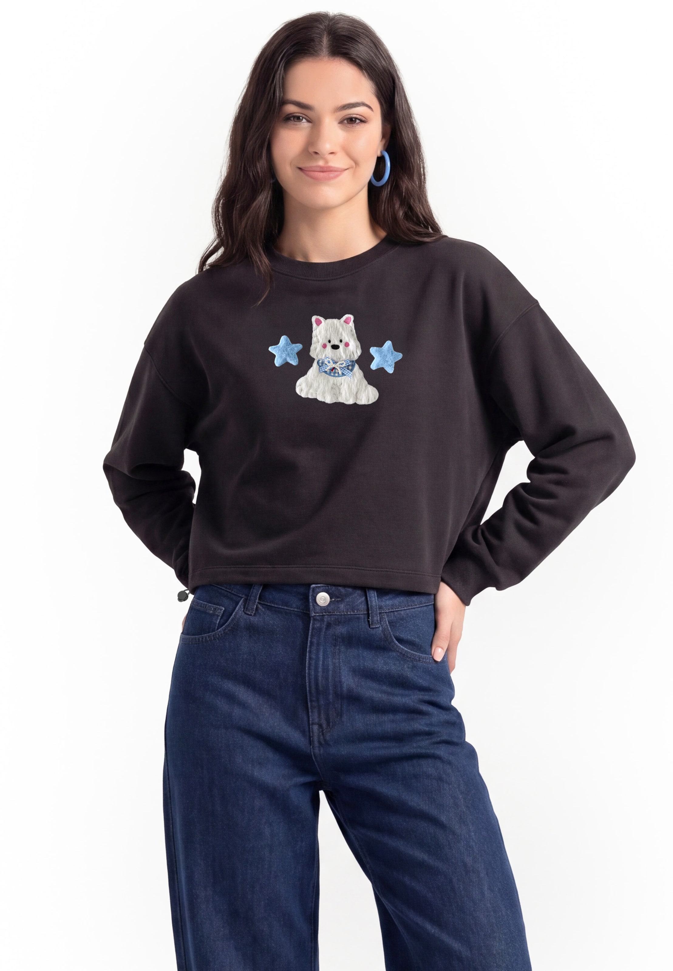 Sweat-shirt MYMO en noir : devant