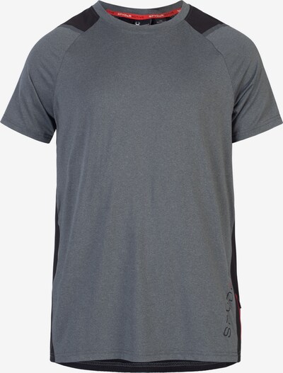 Spyder Tehnička sportska majica u tamo siva / krvavo crvena / crna, Pregled proizvoda