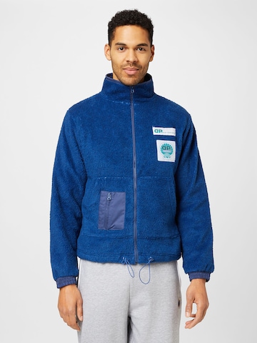 Denim Project Fleece jas 'Alex' in Blauw: voorkant