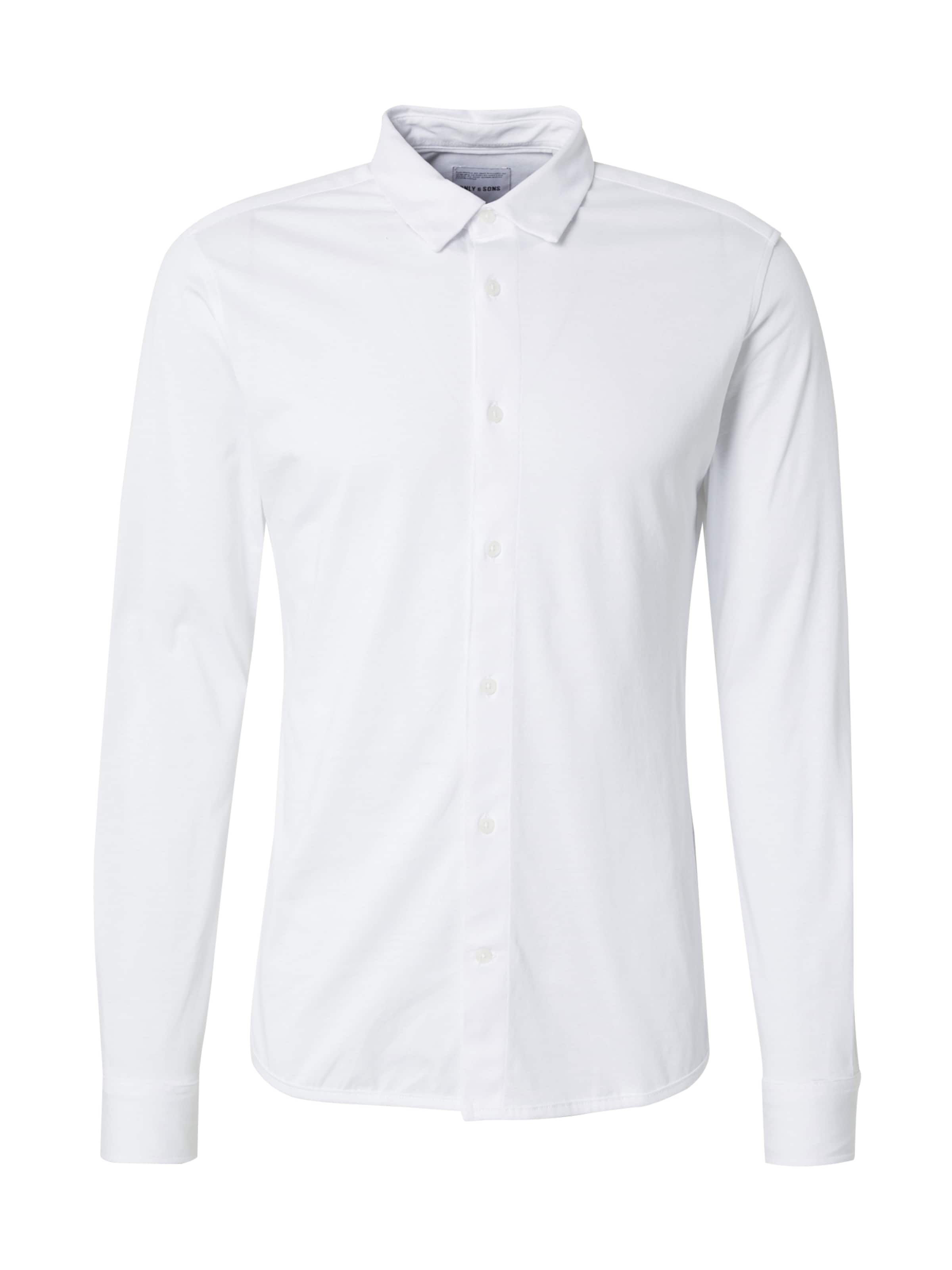 Only & Sons Slim fit Button Up Shirt 'ONSRobin' in White: front
