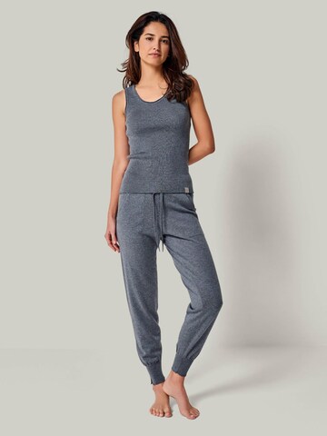 YOU LOOK PERFECT Sticktop 'TOP BLOSSOM - Geripptes Merino Top mit Rundhals' in Grau