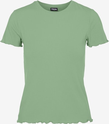 PIECES T-shirt 'NICCA' i grön: framsida