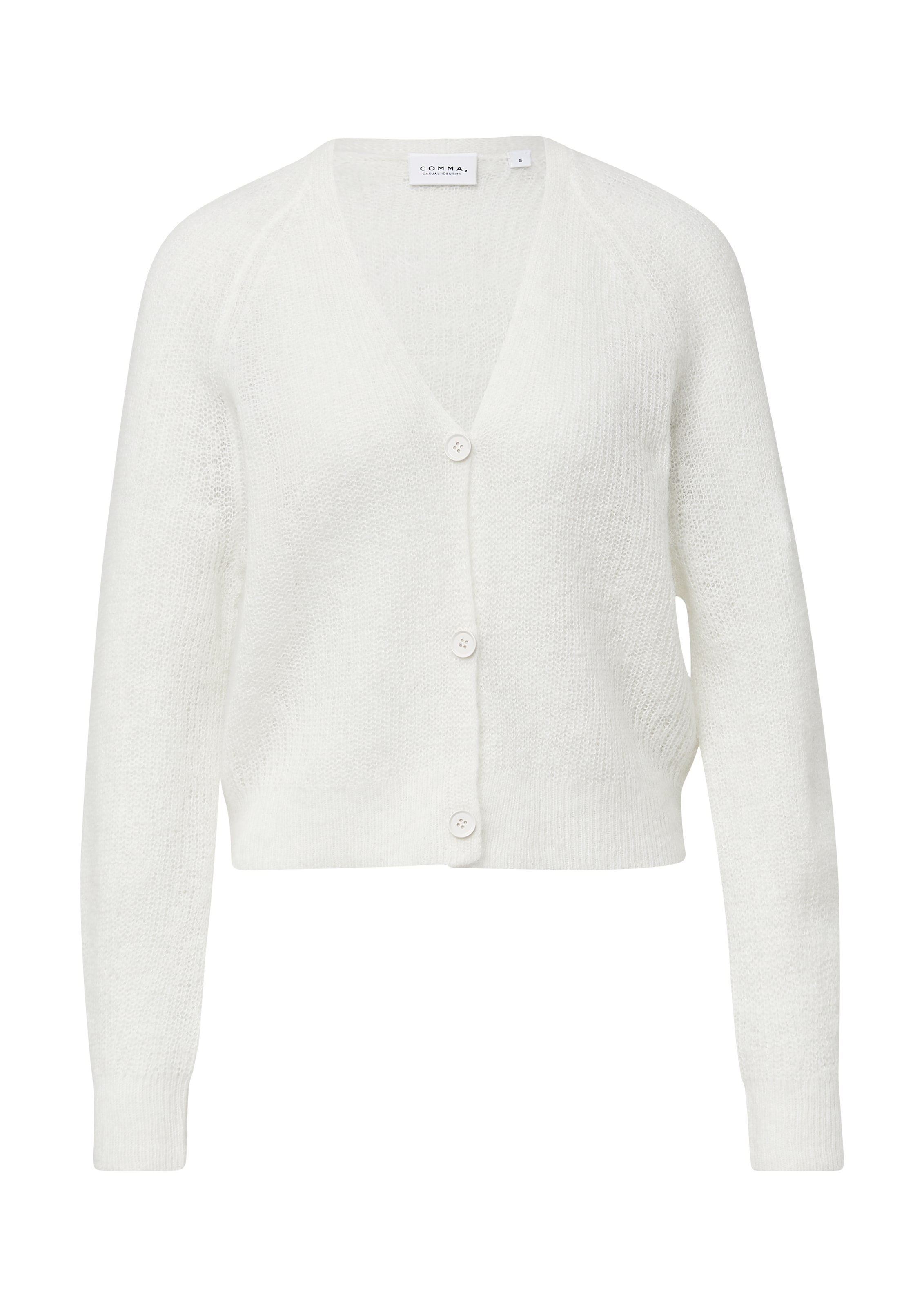 comma casual identity Knit Cardigan in White: front