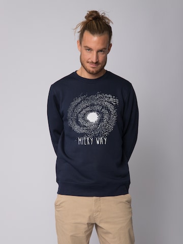 Felpa ' Milky way ' di Watapparel in blu: frontale